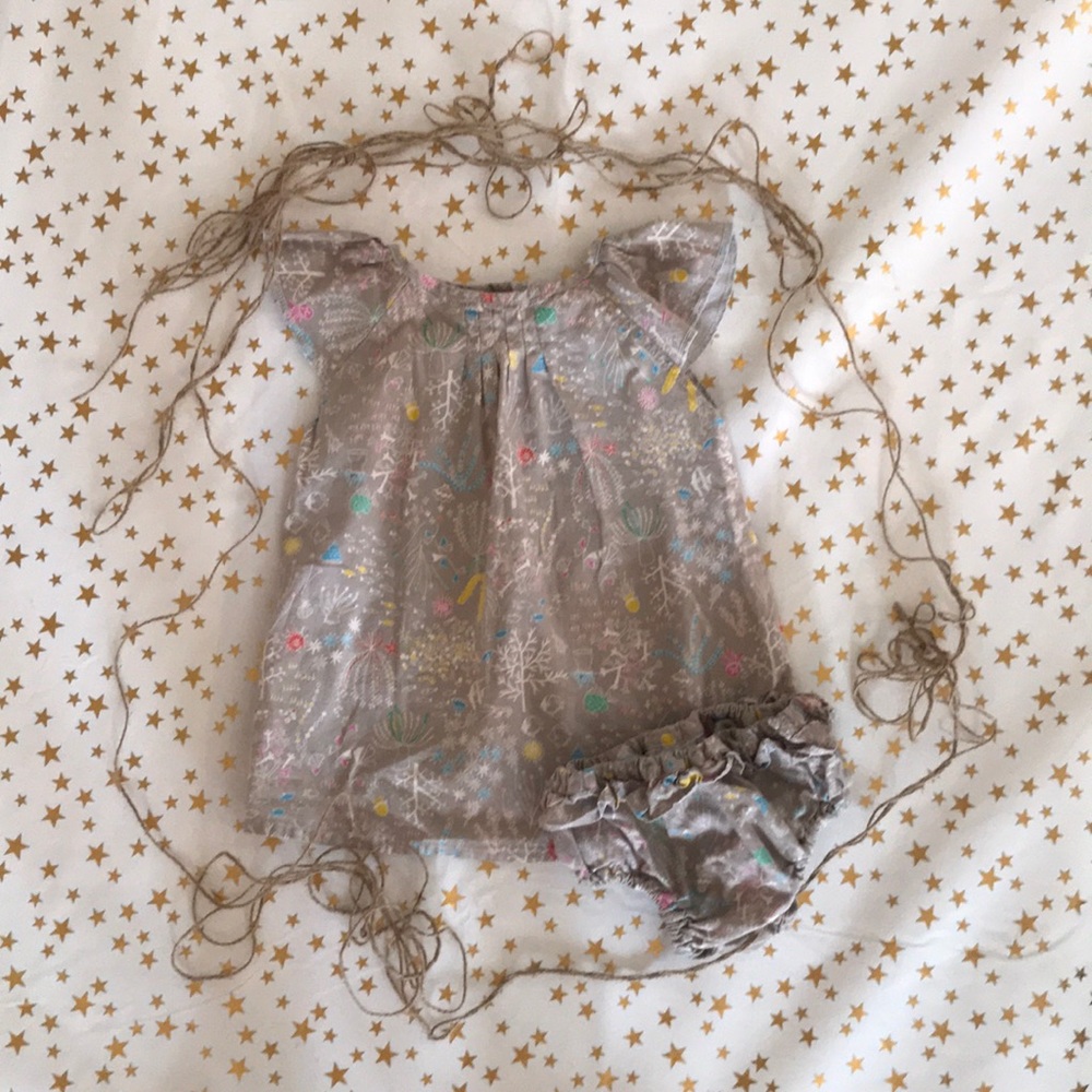 Lucky Wang NYC dress & diaper cover